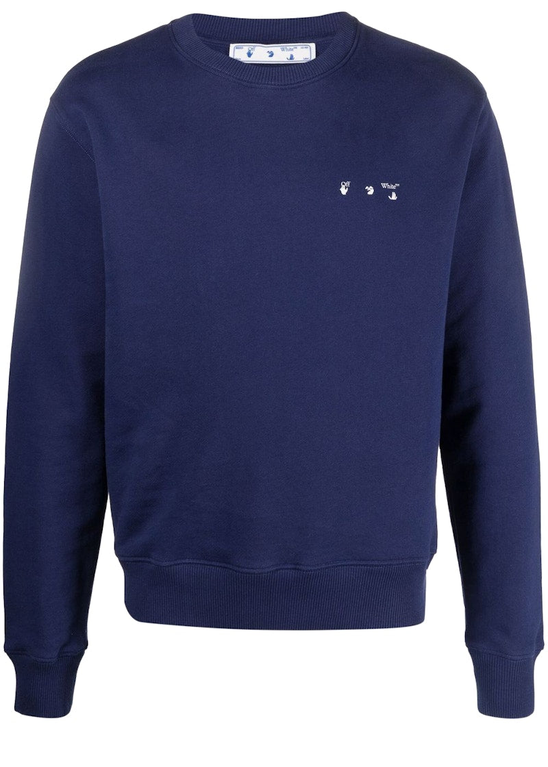 OFF-WHITE Slim fit Sewn Arrows Crewneck Navy White