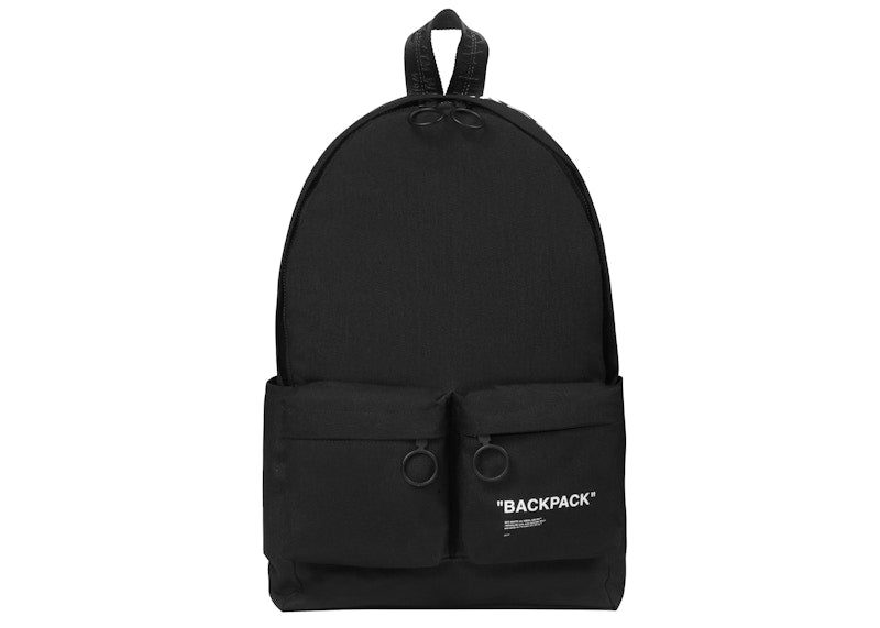 OFF-WHITE Slogan-Print Backpack Black/White