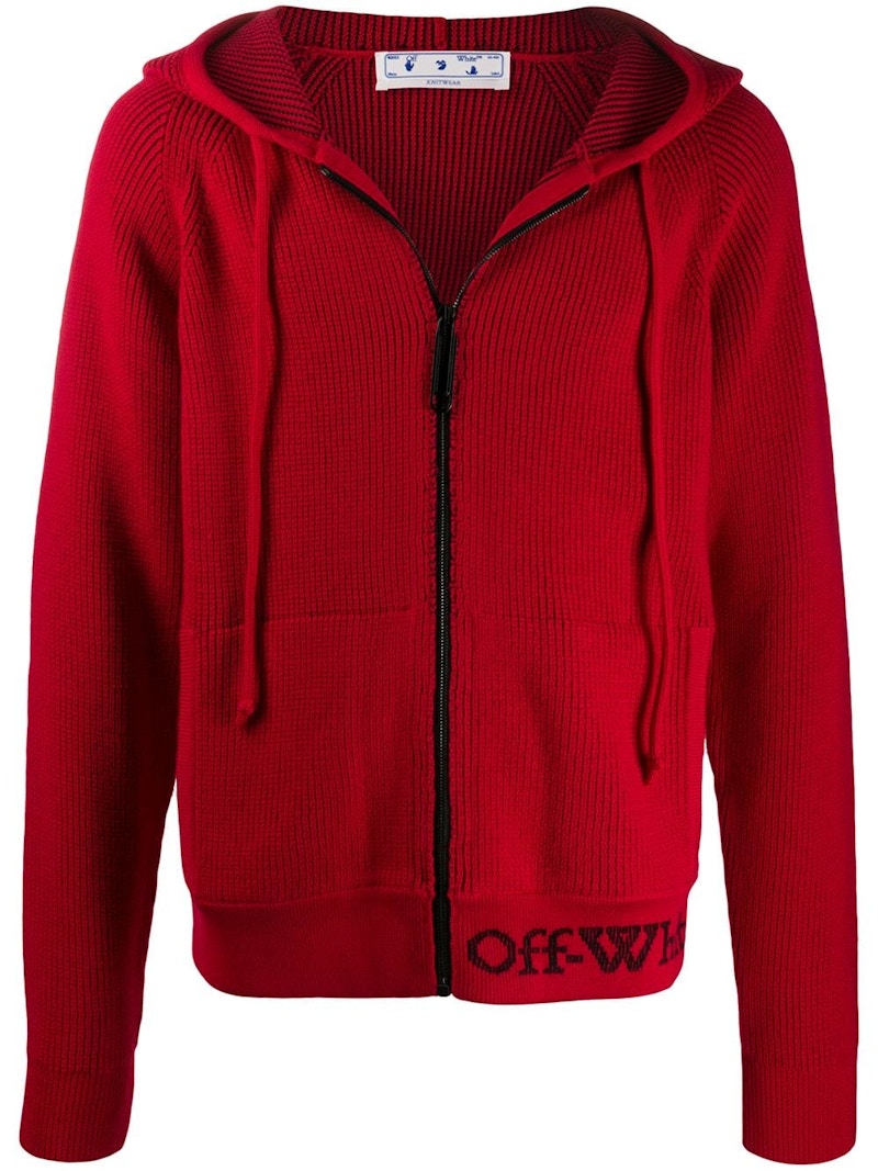 OFF-WHITE Slouch Zip-up Hoodie Red/Black