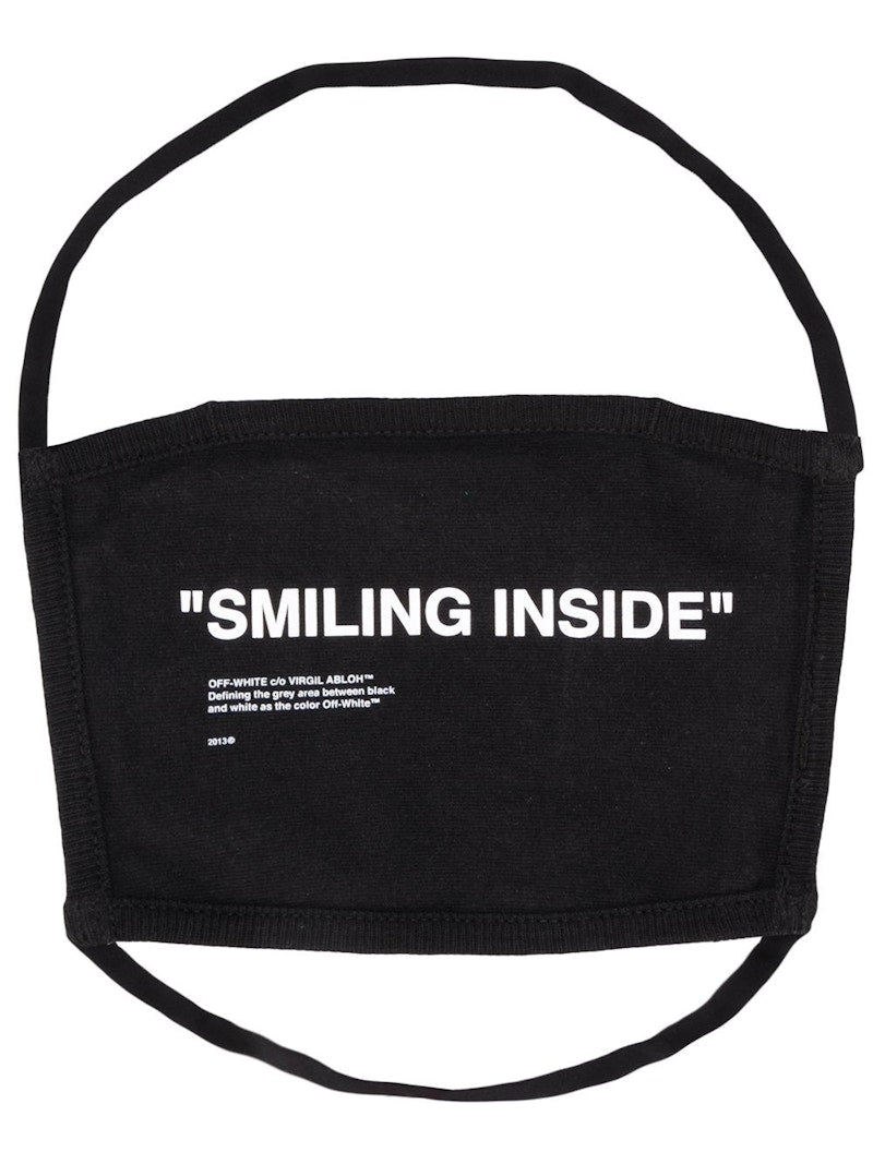OFF-WHITE Smiling Inside Face Mask Black/White
