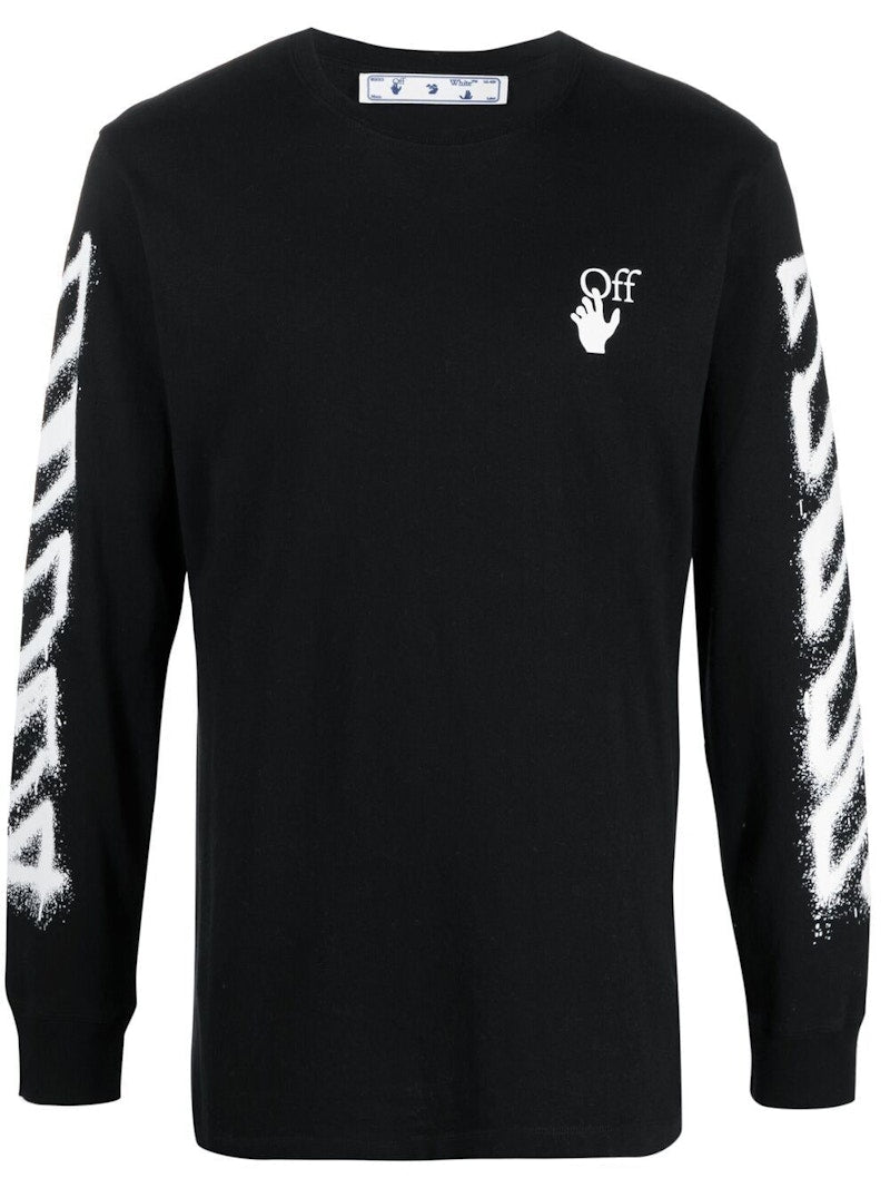 OFF-WHITE Spray Marker Arrows Long Sleeve T-shirt Black White