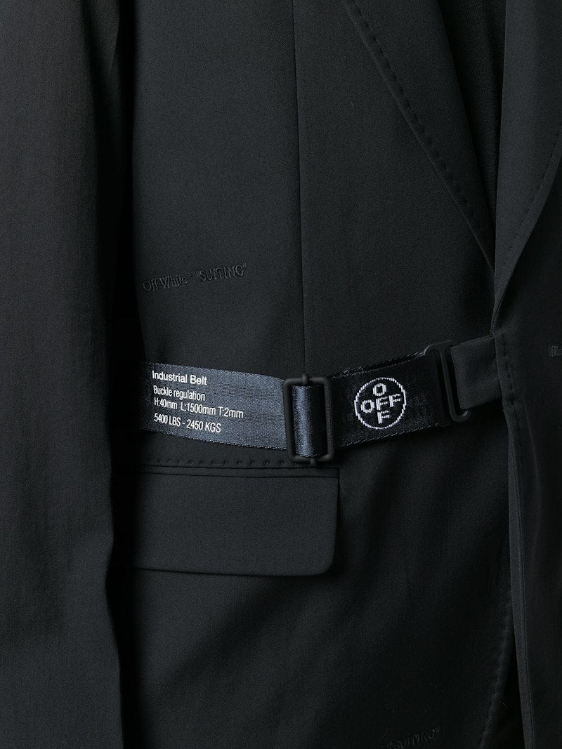 OFF-WHITE Strap Fastening Blazer Jacket Black/White
