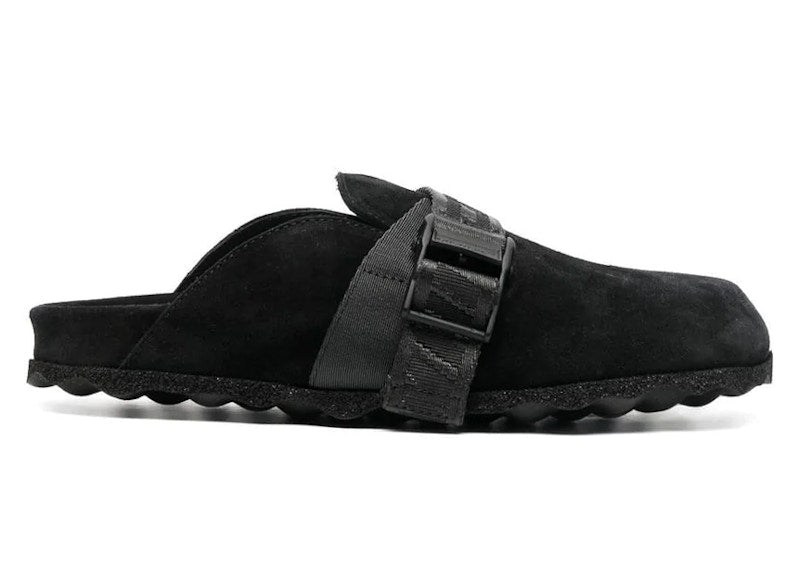 OFF-WHITE Suede Industrial Belt Sabot Black (Women's)