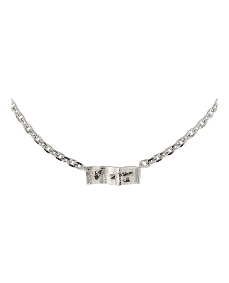 OFF-WHITE Swimming Logo Necklace Silver