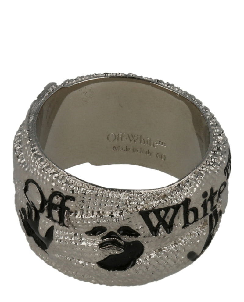 OFF-WHITE Swimming Logo Ring Silver