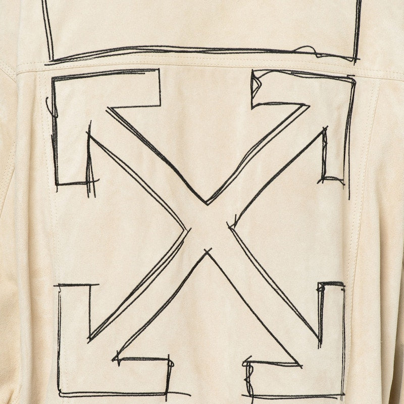 OFF-WHITE Taft Point Leather Jacket Sand/Black