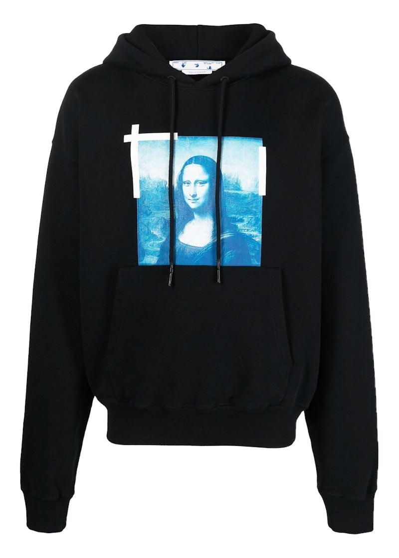 OFF-WHITE Taped Mona Lisa Over Hoodie Black/Blue/White