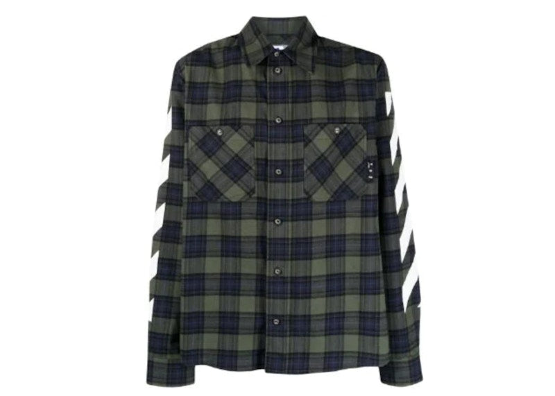 OFF-WHITE Tartan Diagonal Shirt Green