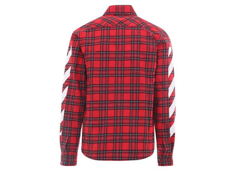 OFF-WHITE Tartan Diagonal Shirt Red