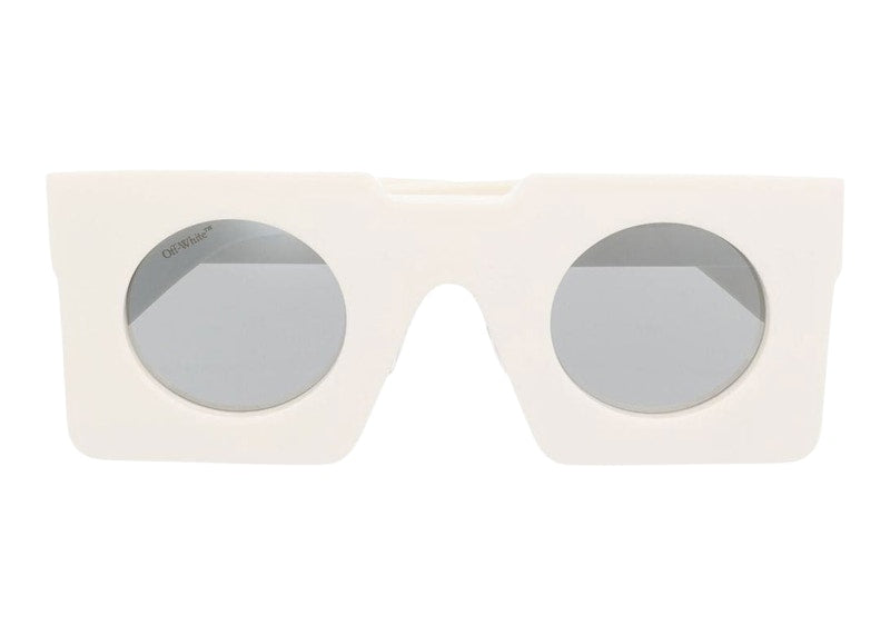 OFF-WHITE The Pantheon Square Frame Sunglasses Bone White