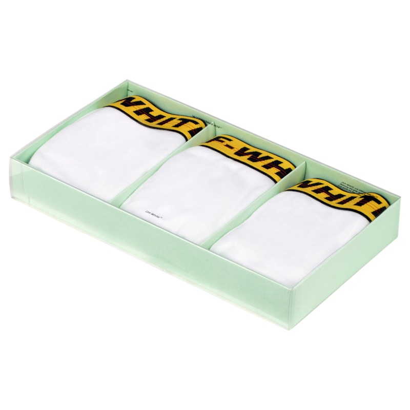 OFF-WHITE Three Pack Stretch Cotton Boxer Briefs (SS19) White/Yellow/Black