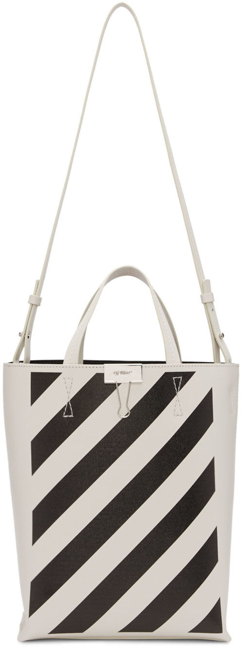 OFF-WHITE Tote Diag Off White Black