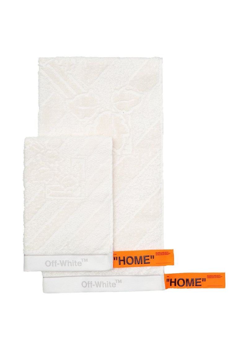 OFF-WHITE Towel Set White/Ice Grey