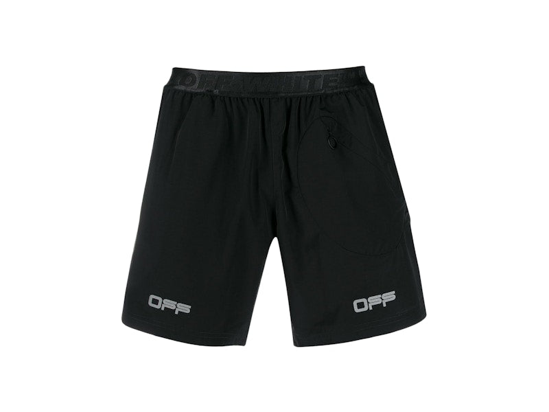 OFF-WHITE Track Shorts Black/Silver