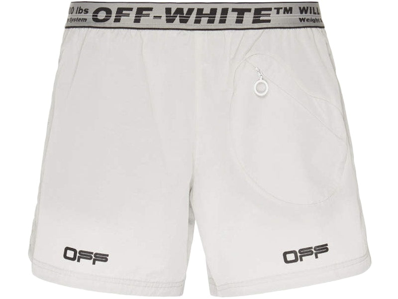 OFF-WHITE Track Shorts Light Grey/Black