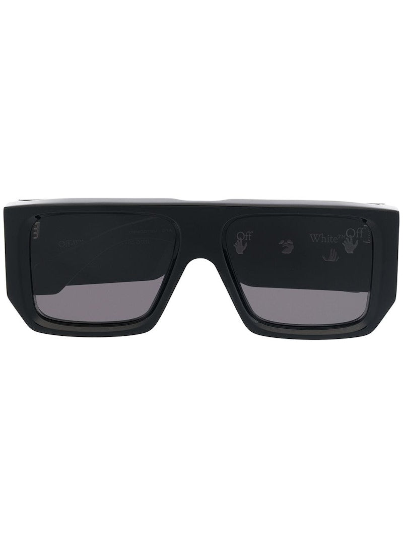 OFF-WHITE Tropez Rectangular Frame Sunglasses Black/White (OMRI013S21PLA0011001)