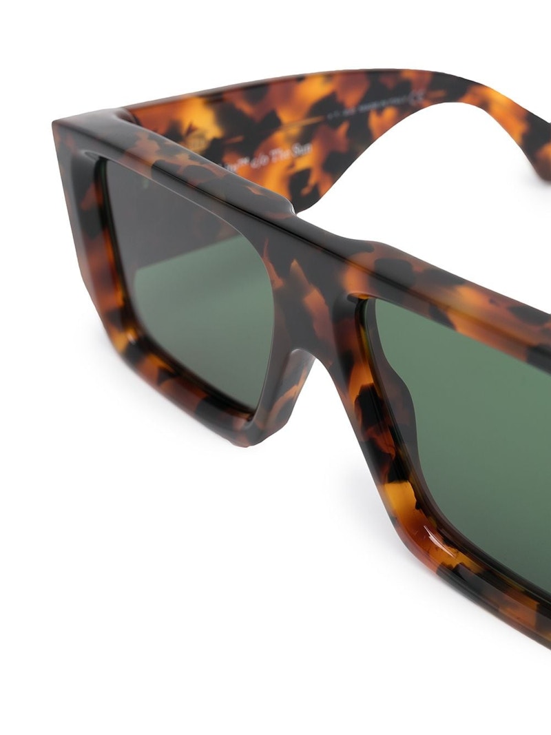 OFF-WHITE Tropez Rectangular Frame Sunglasses Havana Brown/Green/White (OMRI013S21PLA0016055)