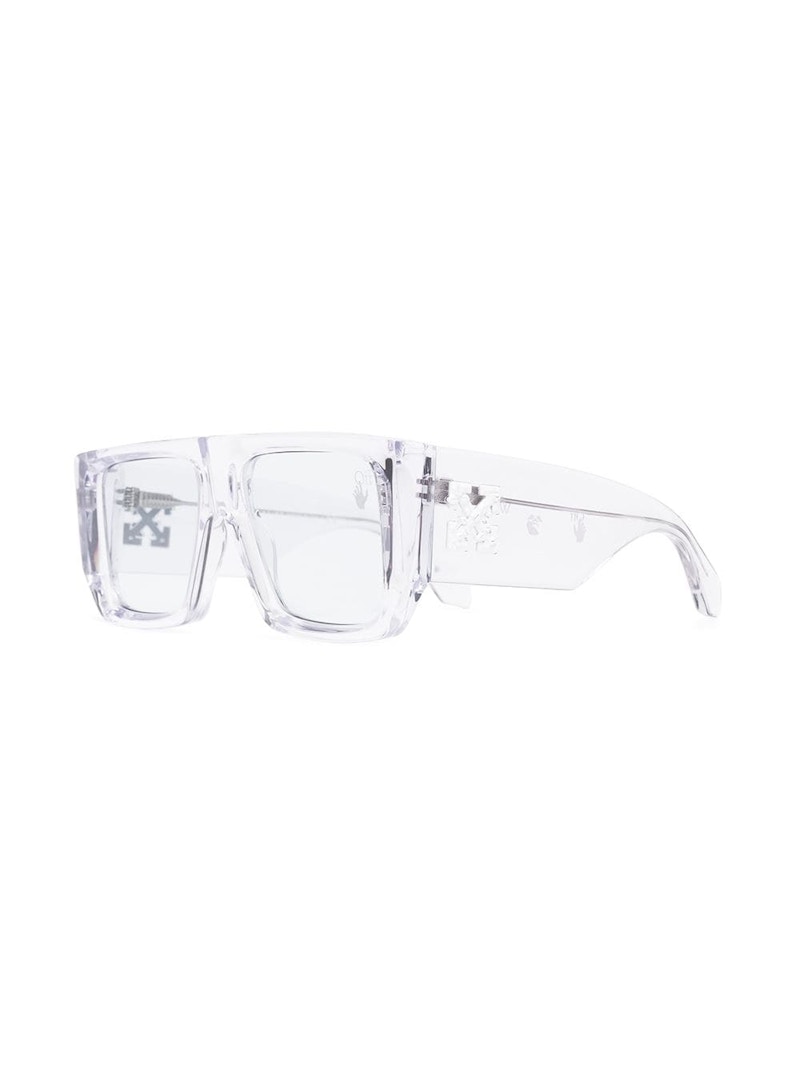 OFF-WHITE Tropez Rectangular Frame Sunglasses Transparent/White (OMRI013S21PLA0017900)