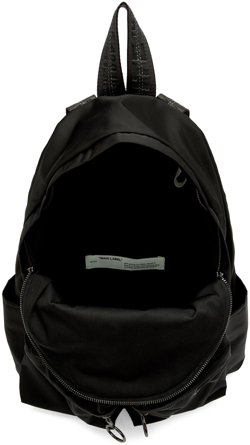 OFF-WHITE Unfinished Backpack Black Silver