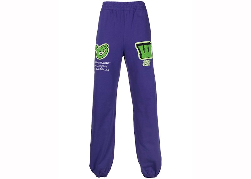 OFF-WHITE Varsity Patch Sweatpants Purple