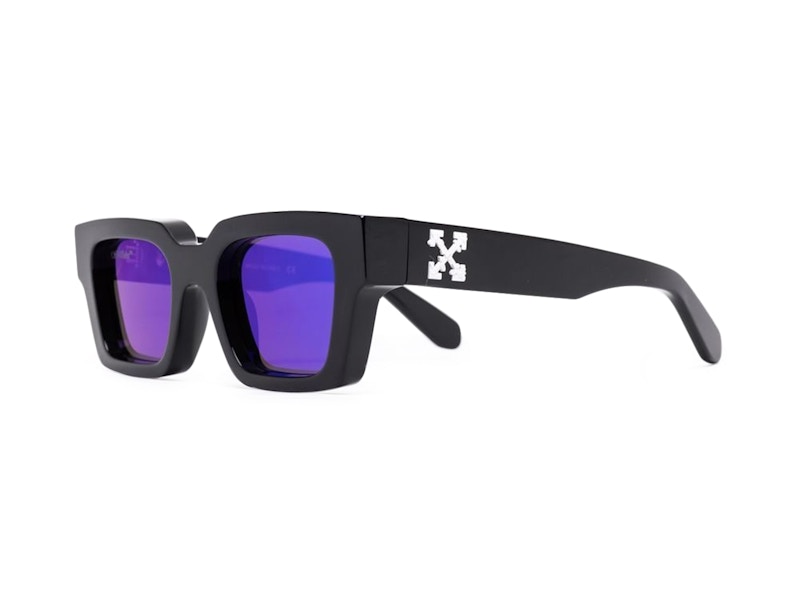 OFF-WHITE Virgil Rectangle Frame (15cm) Sunglasses Black/White/Blue (OERI033S22PLA0011045)