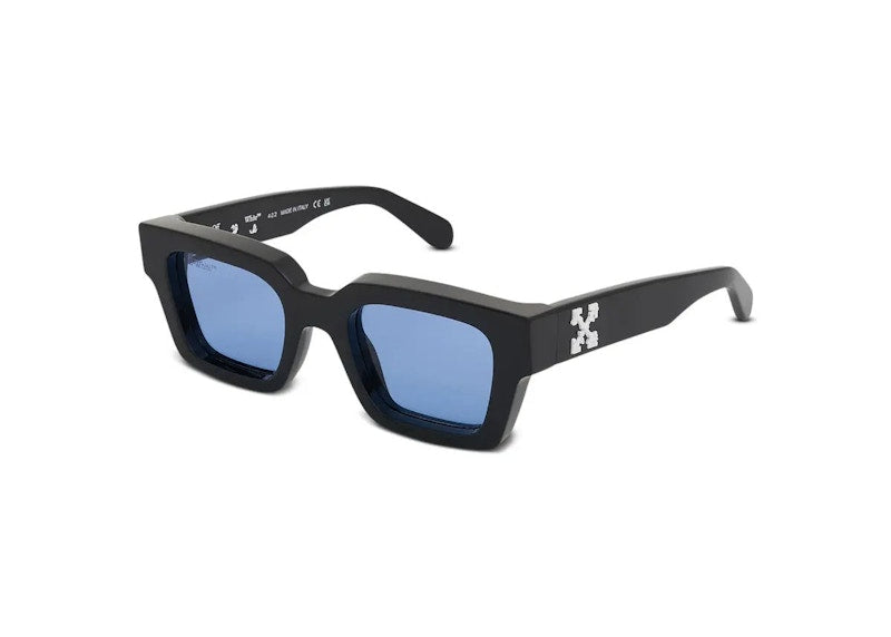 OFF-WHITE Virgil Rectangle Sunglasses Black/Blue (OERI008C99PLA0021045-FR)