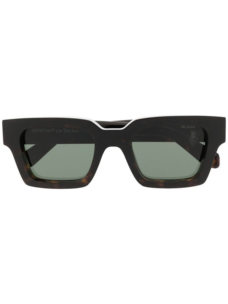 OFF-WHITE Virgil Square Frame Sunglasses Havana Brown/White/Grey (OMRI012R21PLA0016001)