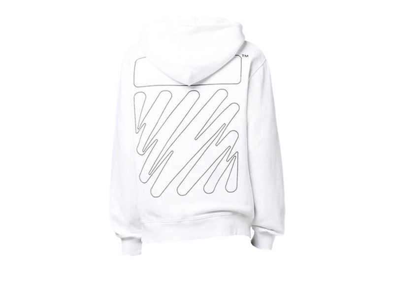 OFF-WHITE Wave Outl Diagonal Slim Zip Hoodie White/Black