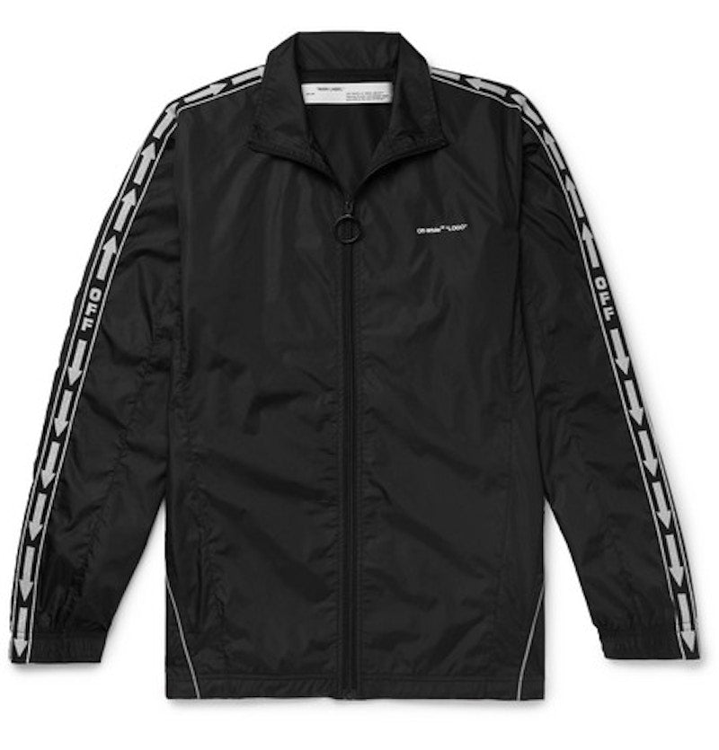 OFF-WHITE Webbing Trimmed Shell Track Jacket Black
