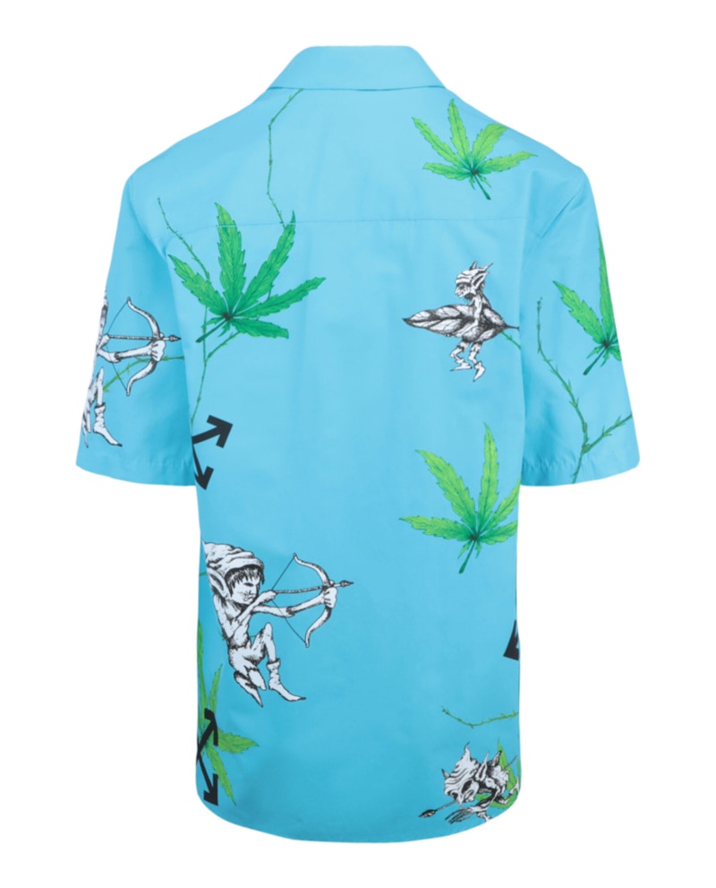 OFF-WHITE Weed Over S/S Shirt Blue
