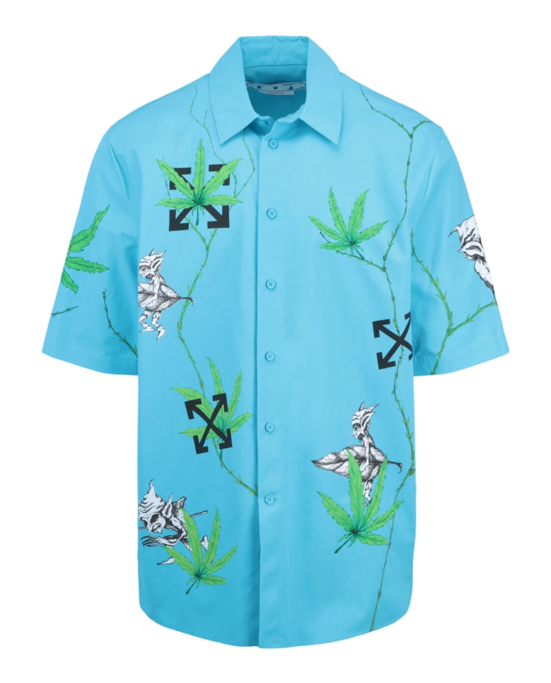 OFF-WHITE Weed Over S/S Shirt Blue