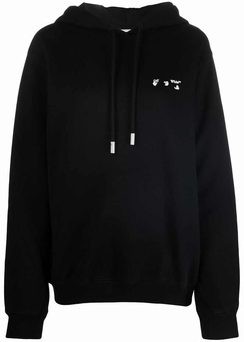 OFF-WHITE Womens Drowning Man Logo Hooded Sweatshirt Black