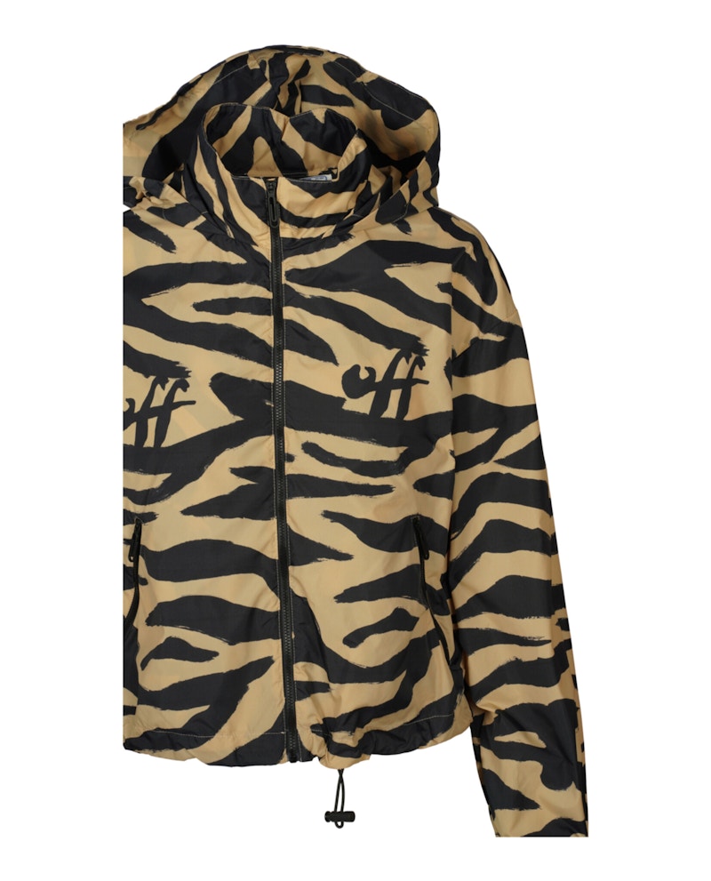 OFF-WHITE Zebra-Print Hooded Jacket Multi