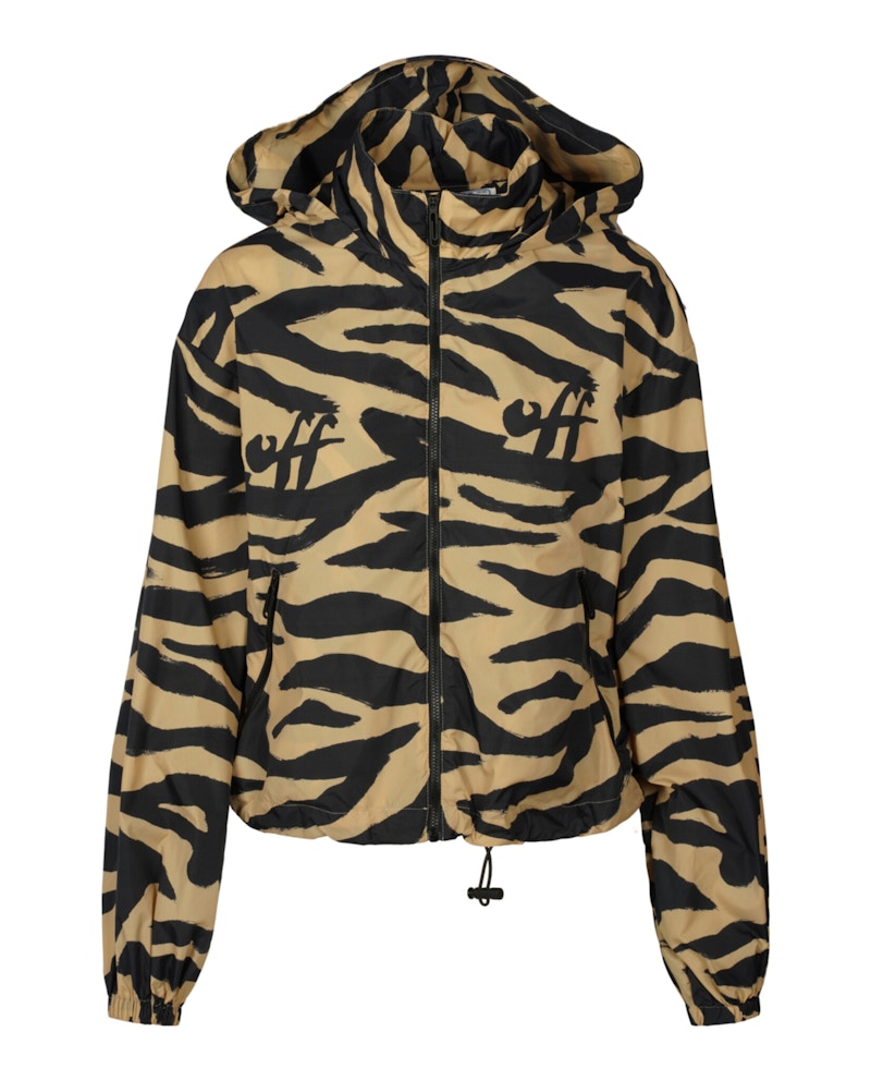 OFF-WHITE Zebra-Print Hooded Jacket Multi