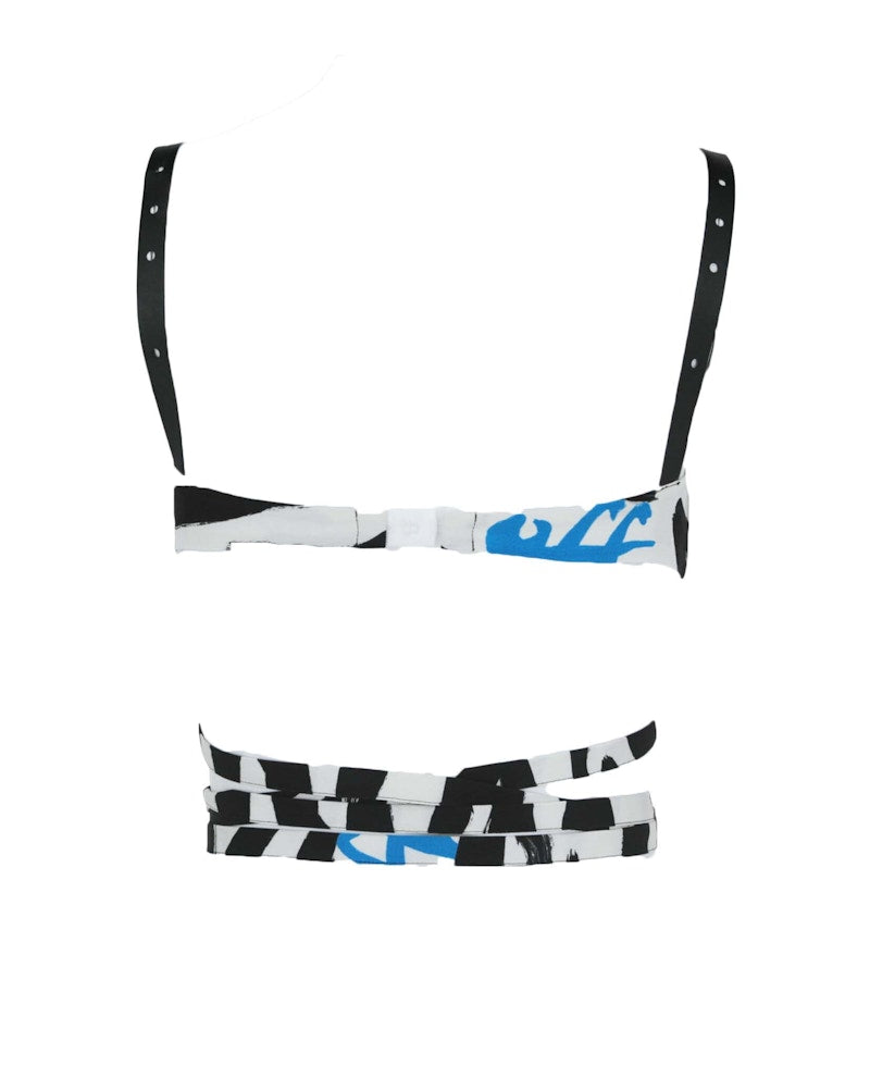 OFF-WHITE Zebra Twisted Lace Up Top White/Black