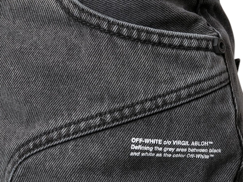 OFF-WHITE Zip Front Denim Skirt Dark Grey