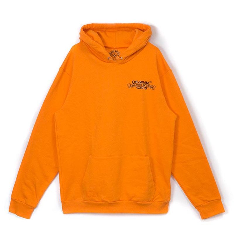 OFF-WHITE x Chrome Hearts 2018 Hoodie Orange/Black