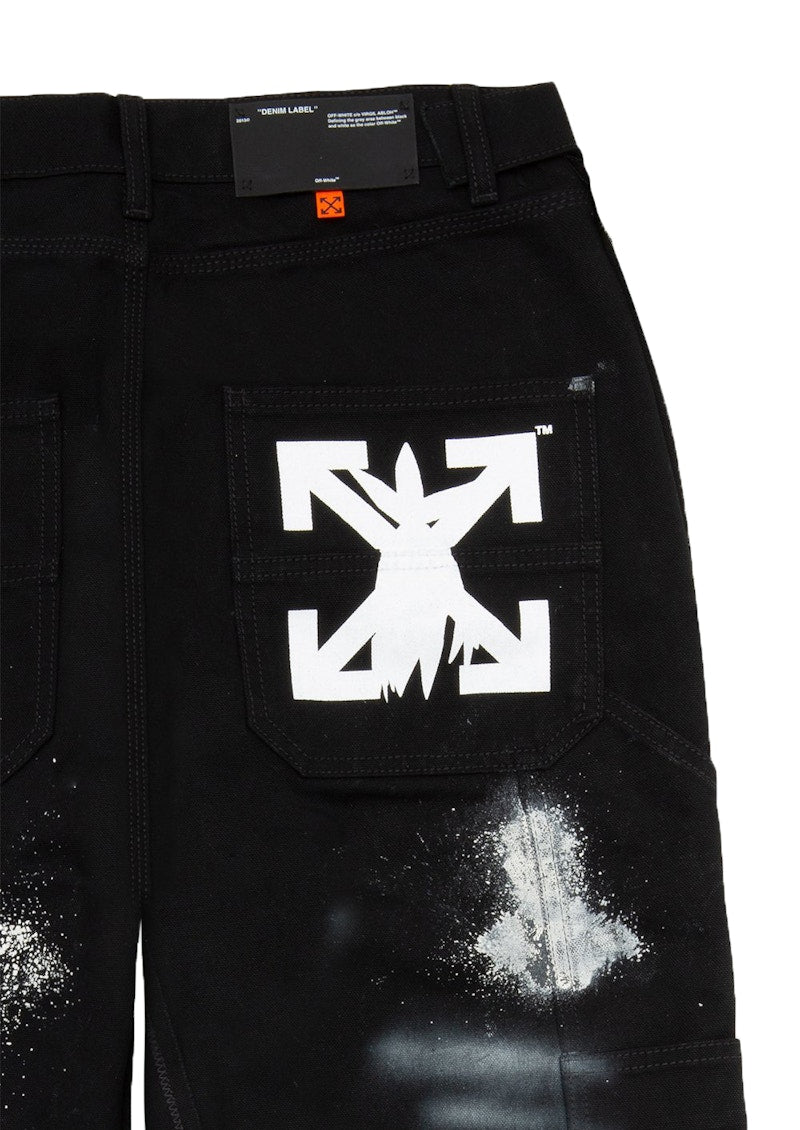 OFF-WHITE x Futura Washed Carpenter Denim Pants Black/Multicolor