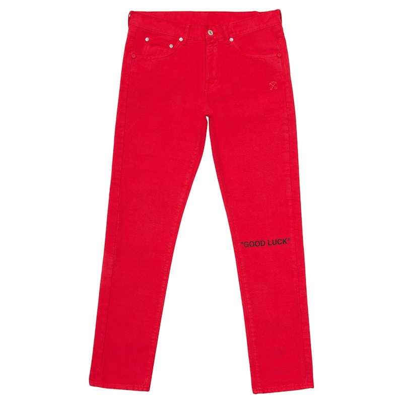 OFF-WHITE x Lunar New Year Good Luck Denim Jeans Red/Black