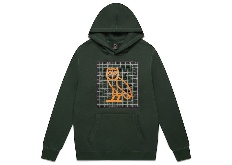OVO Blueprint Owl Hoodie Park Green