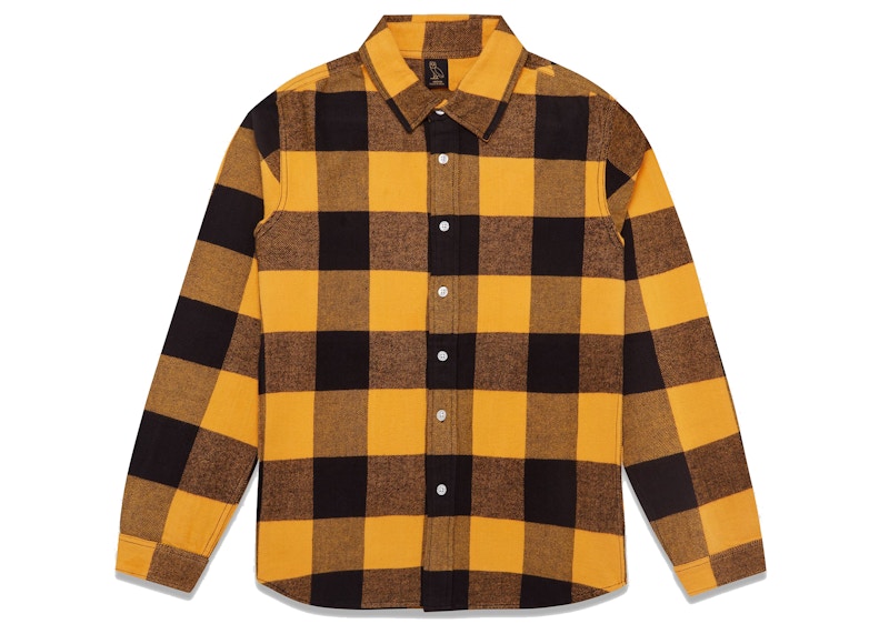 OVO Buffalo Plaid Flannel Shirt Yellow