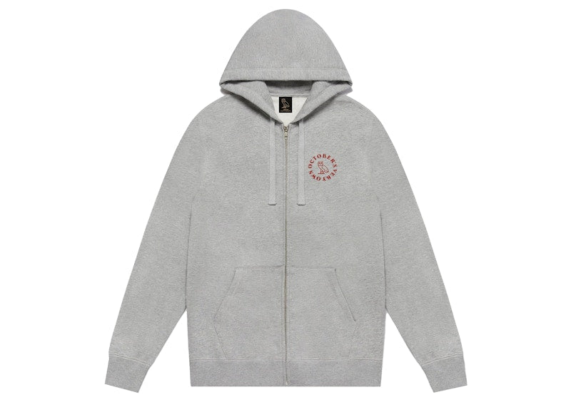 OVO Circle Zip Hoodie Heather Grey