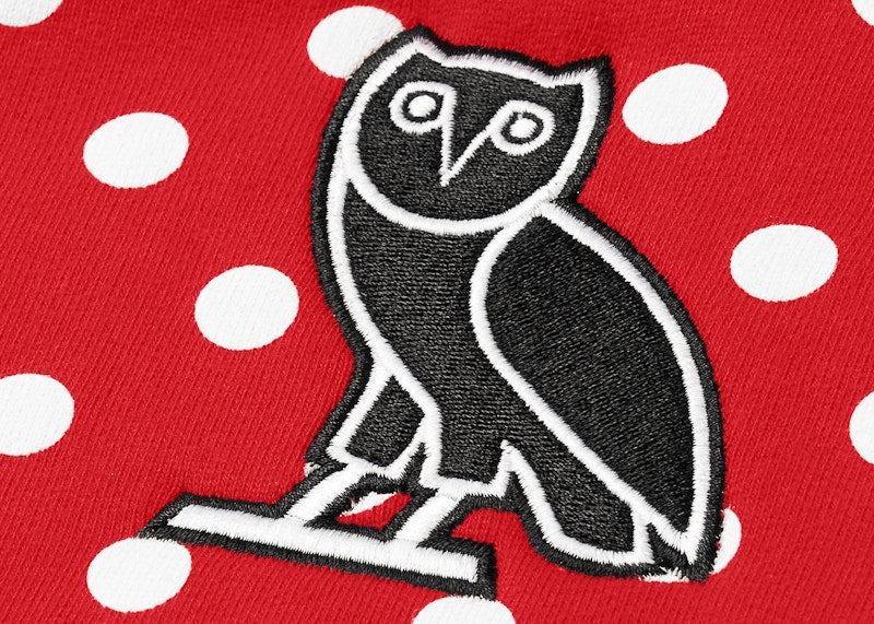 OVO Classic Owl Polka Dot Hoodie Red