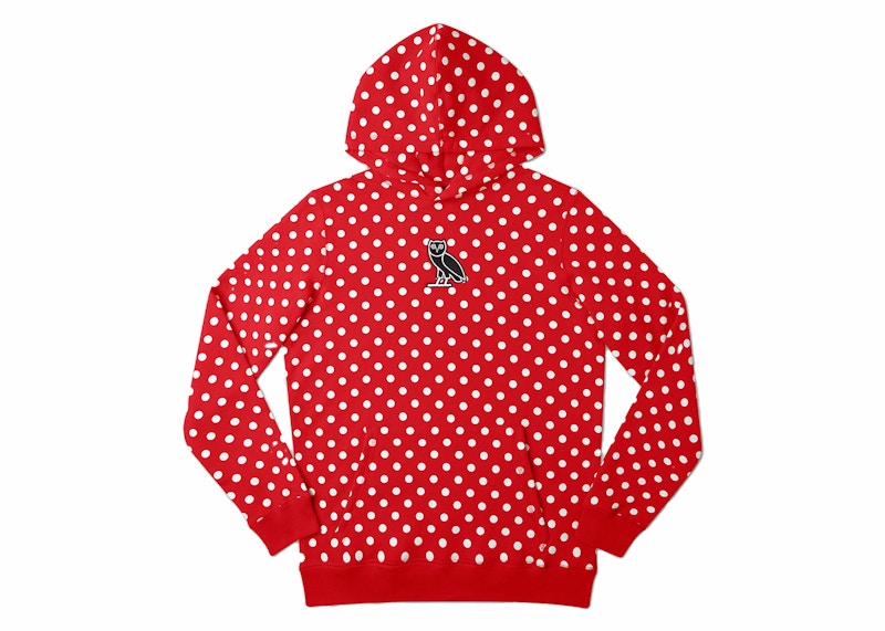 OVO Classic Owl Polka Dot Hoodie Red