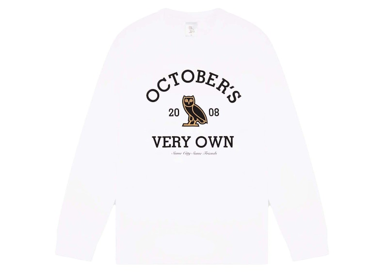 OVO Collegiate Longsleeve T-Shirt White