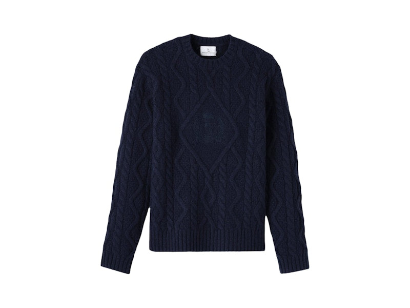 OVO Crest Cable Knit Sweater Navy