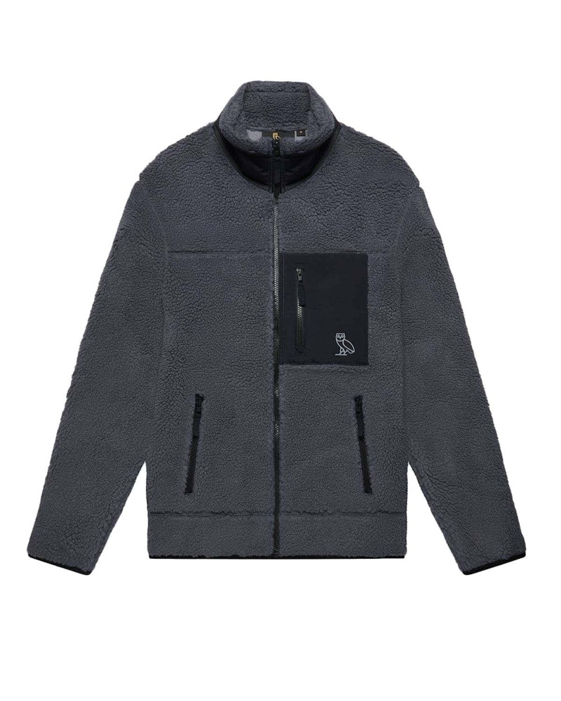 OVO Deep Pile Sherpa Fleece Jacket Grey
