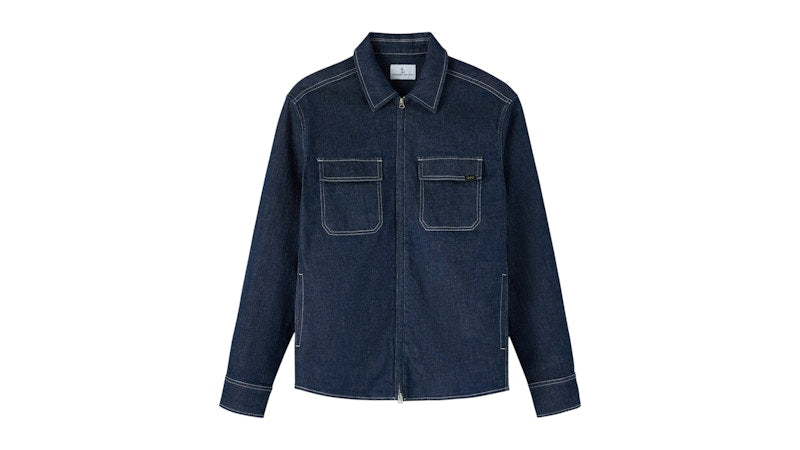 OVO Denim Zip-Up Shirt Dark Indigo