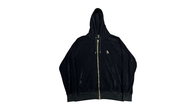 OVO Essentials Terry Cloth Zip Up Hoodie Black