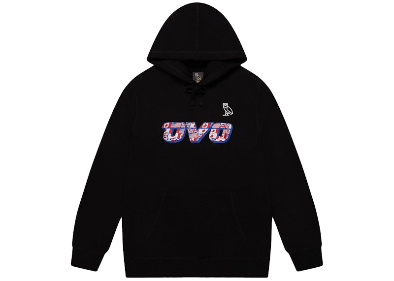 OVO Flag Runner Hoodie Black